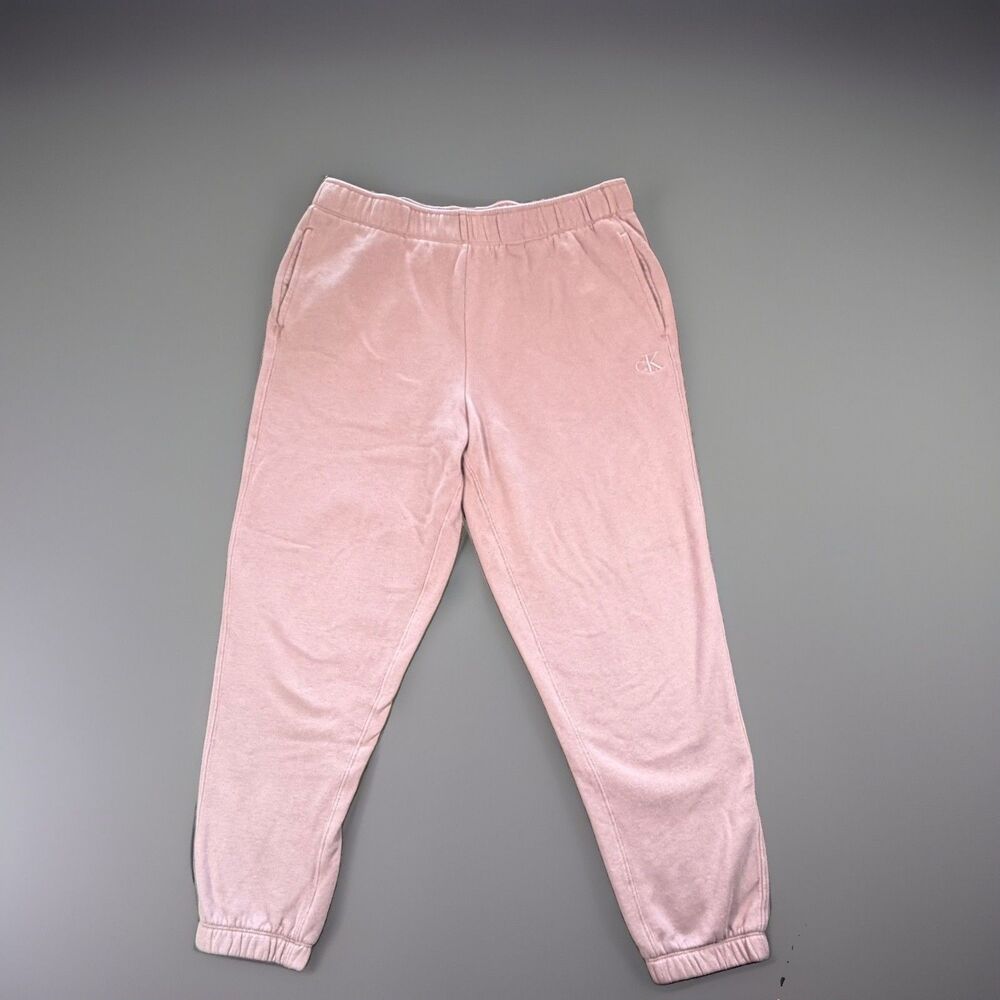 Calvin Klein Womens Joggers Sweatpants Pink Fleece Lounge Pants Size Large